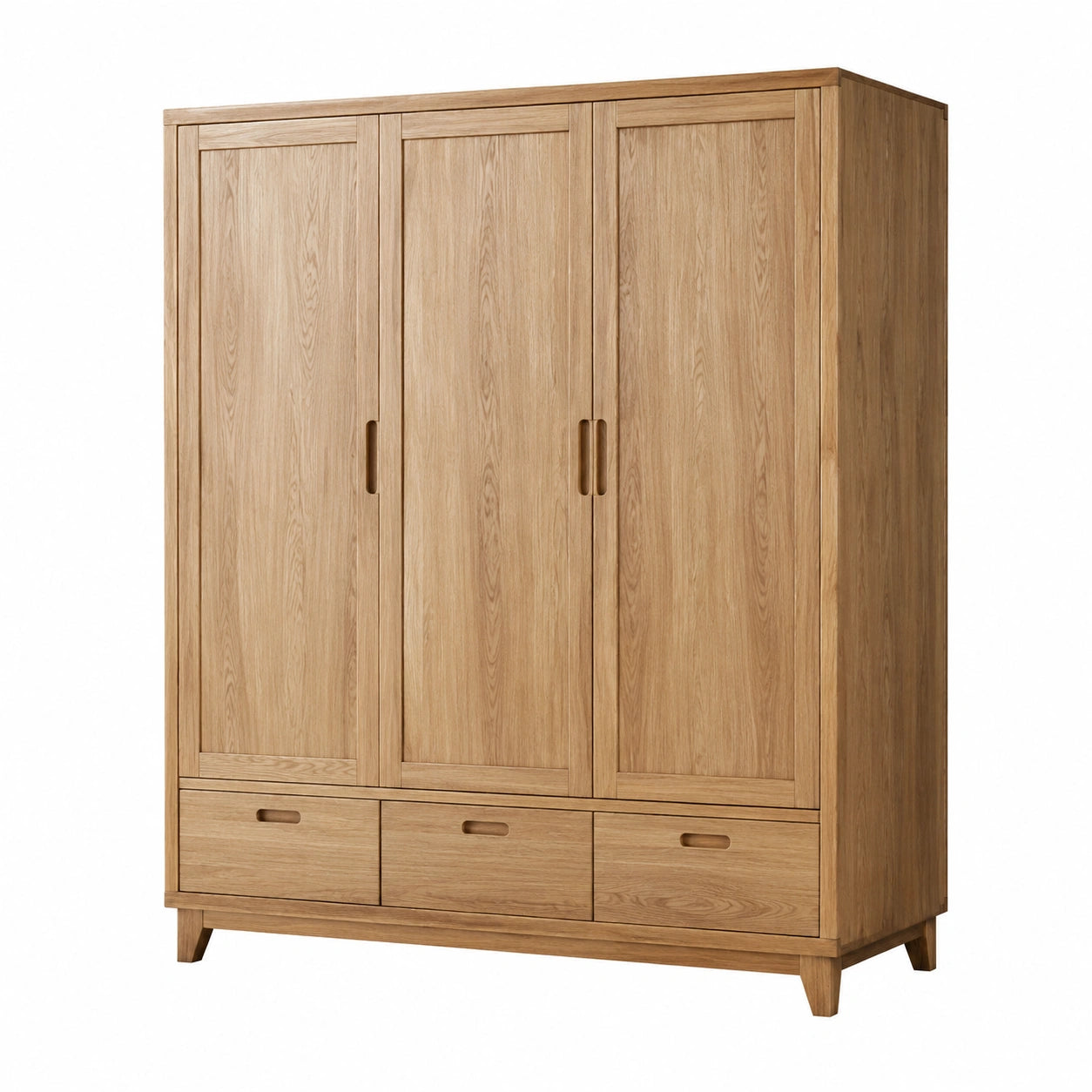 Armoire en chêne 3 portes avec tiroirs 200x150x60 cm
